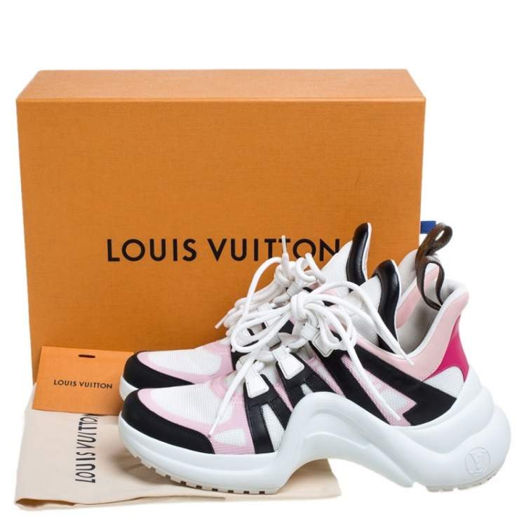 Pre Owned Louis Vuitton Multicolor Leather and Mesh LV Archlight Sneakers Size 39.5