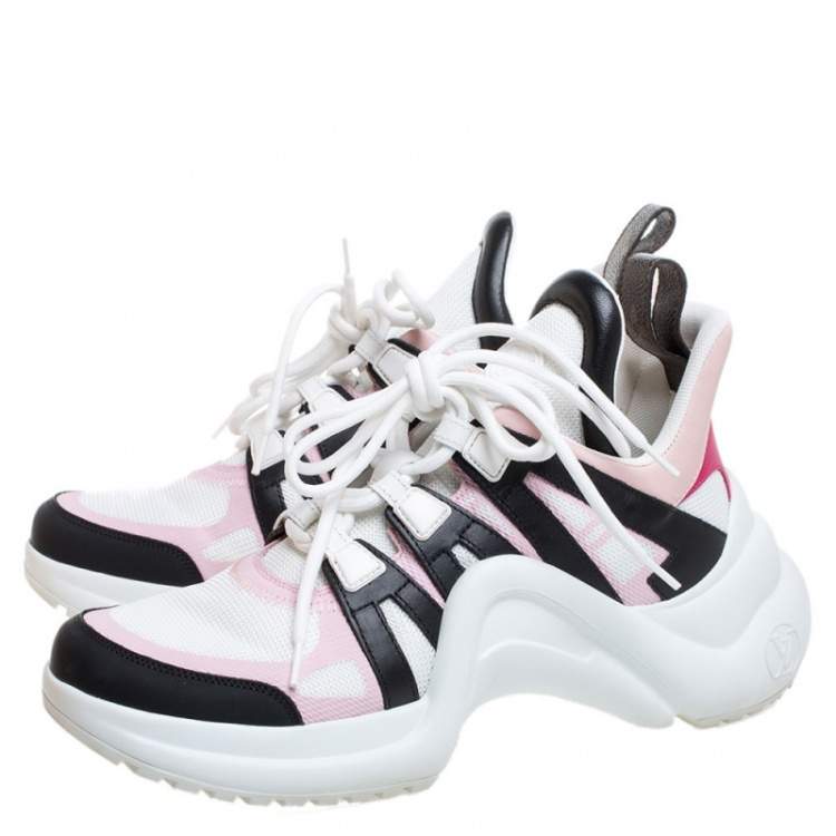 Pre Owned Louis Vuitton Multicolor Leather and Mesh LV Archlight Sneakers Size 39.5