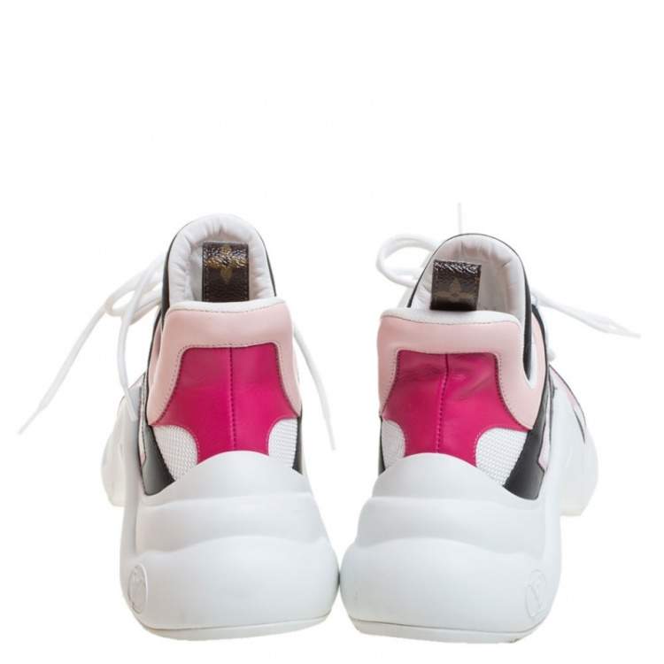 Pre Owned Louis Vuitton Multicolor Leather and Mesh LV Archlight Sneakers Size 39.5