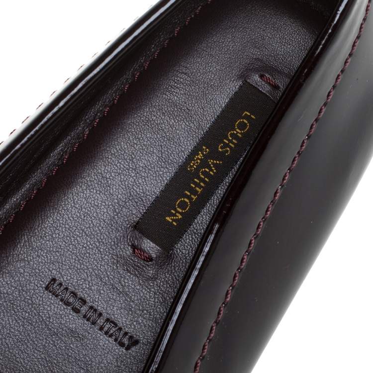 Pre Owned Louis Vuitton Amarante Patent Leather Oxford  Loafers Size 37