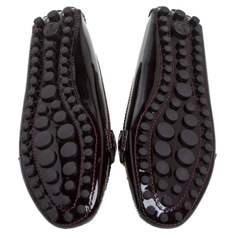 Pre Owned Louis Vuitton Amarante Patent Leather Oxford  Loafers Size 37