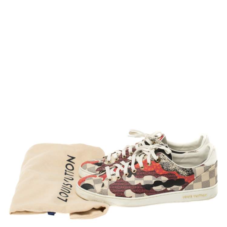 Pre Owned Louis Vuitton Multicolor Damier Azur Canvas Overcloud Lace Up Sneakers 39.5
