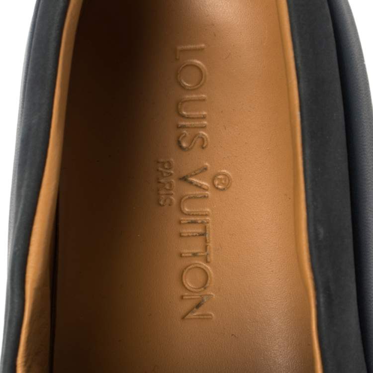 Pre Owned Louis Vuitton Blue Monogram Denim Tempo Slip On Sneakers Size 38.5