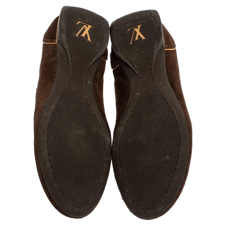 Pre Owned Louis Vuitton Brown Suede And Monogram Canvas Energie Low Top  Sneakers Size 35
