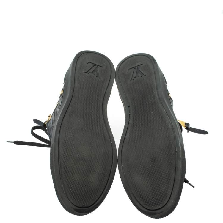 Pre Owned Louis Vuitton Black Monogram Empreinte Leather Punchy High Top Sneakers Size 39