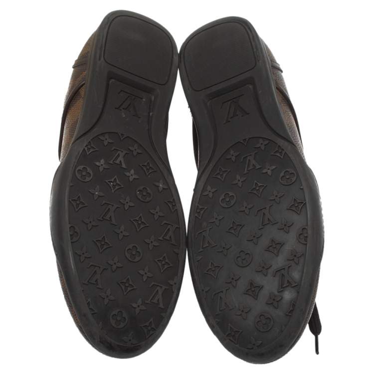 Pre Owned Louis Vuitton Damier Ebene Canvas and Leather Boogie Sneakers Size 36.5
