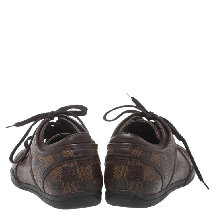 Pre Owned Louis Vuitton Damier Ebene Canvas and Leather Boogie Sneakers Size 36.5