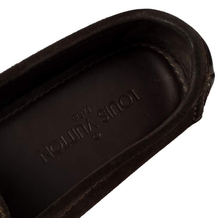 Pre Owned Louis Vuitton Brown Suede Monte Carlo Loafers Size 37