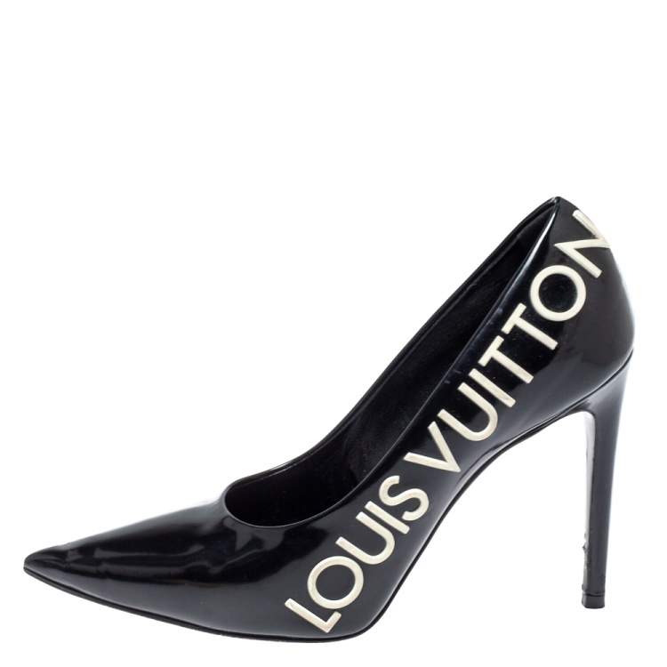 Louis Vuitton Black Leather Call Back Pointed Toe Pumps Size 37