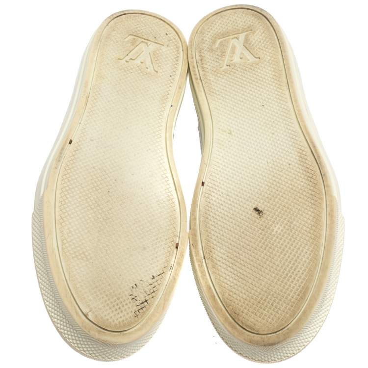 Pre Owned Louis Vuitton Blue/White Monogram Denim Stellar Low Top Sneakers Size 36.5
