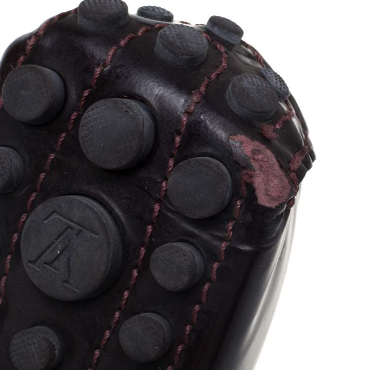 مملوكة مسبقًا Louis Vuitton Burgundy Amarante Patent Leather Oxford Slip On Loafers Size 38