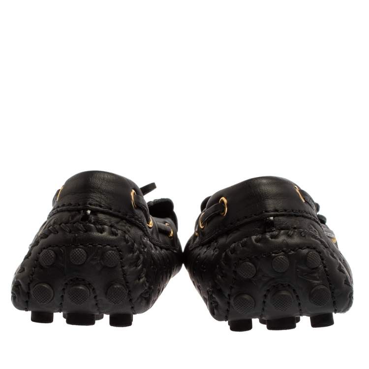مملوكة مسبقًا Louis Vuitton Black Monogram Empreinte Leather Gloria Loafers Size 39