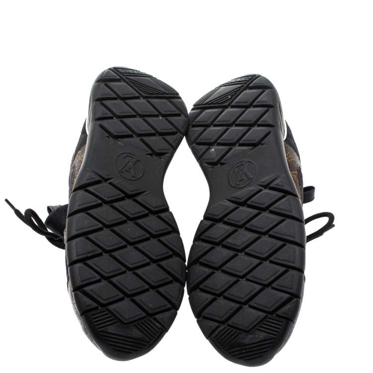 Pre Owned Louis Vuitton Black/Brown Fabric And Monogram Canvas Aftergame Sneakers Size 36