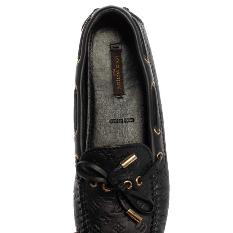 مملوكة مسبقًا Louis Vuitton Black Monogram Leather Gloria Loafers Size 38