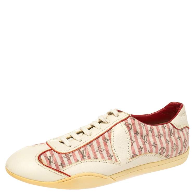 Louis Vuitton Cream /Red Monogram Canvas And Leather Sneakers Size 39 Louis  Vuitton | The Luxury Closet