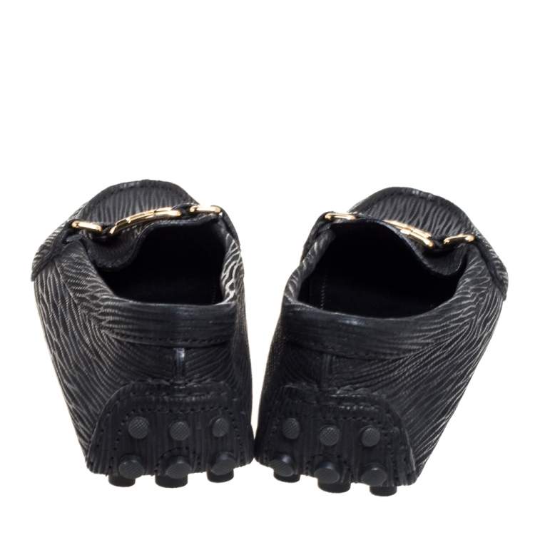 مملوكة مسبقًا Louis Vuitton Black Epi Leather Oxford Loafers Size 36.5