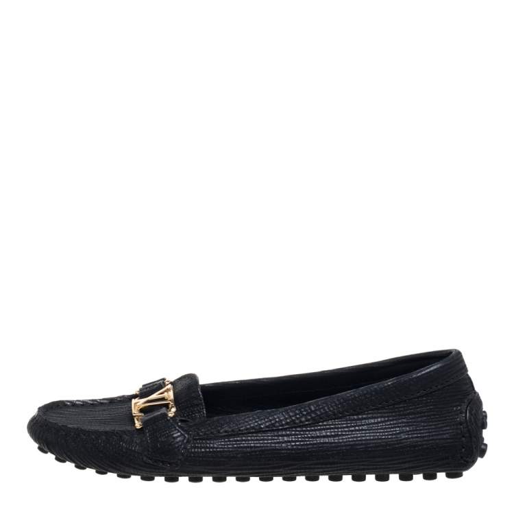 مملوكة مسبقًا Louis Vuitton Black Epi Leather Oxford Loafers Size 36.5