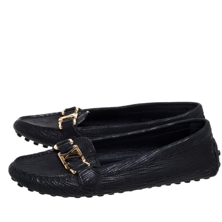 مملوكة مسبقًا Louis Vuitton Black Epi Leather Oxford Loafers Size 36.5