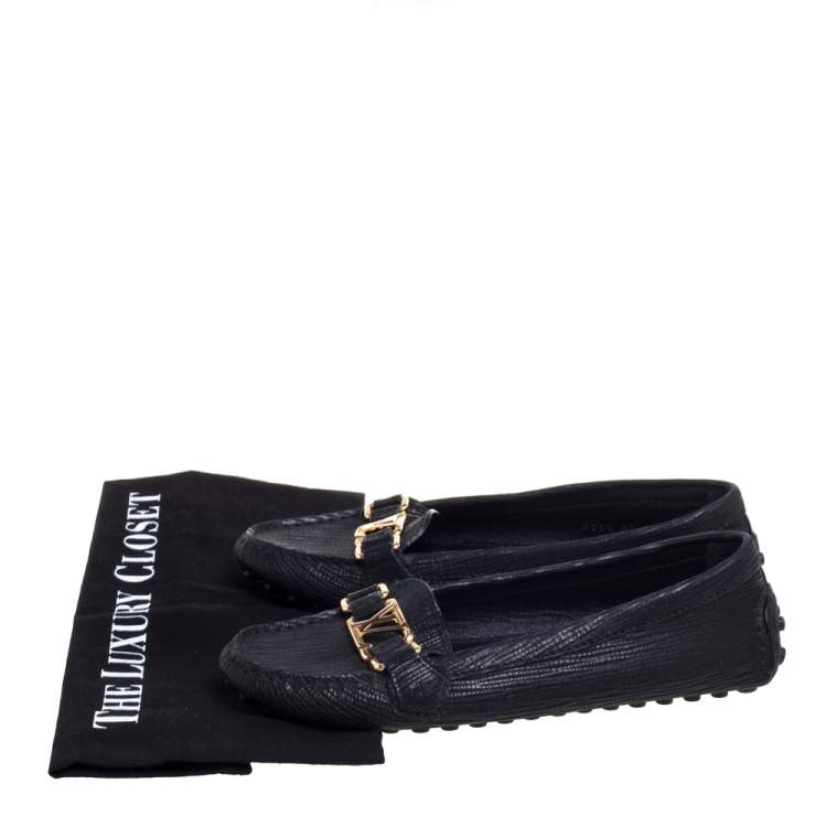 مملوكة مسبقًا Louis Vuitton Black Epi Leather Oxford Loafers Size 36.5