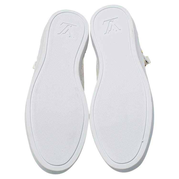 Pre Owned Louis Vuitton White Monogram Empreinte Leather Punchy High Top Sneakers Size 38