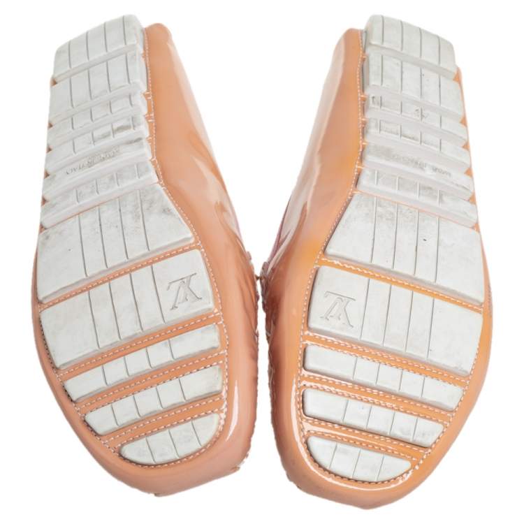 Pre Owned Louis Vuitton Beige Patent Leather Lombok Slip On Loafers Size 40