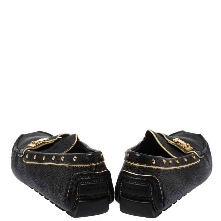 مملوكة مسبقًا Louis Vuitton Black Leather Lombok Slip On Loafers Size 40.5