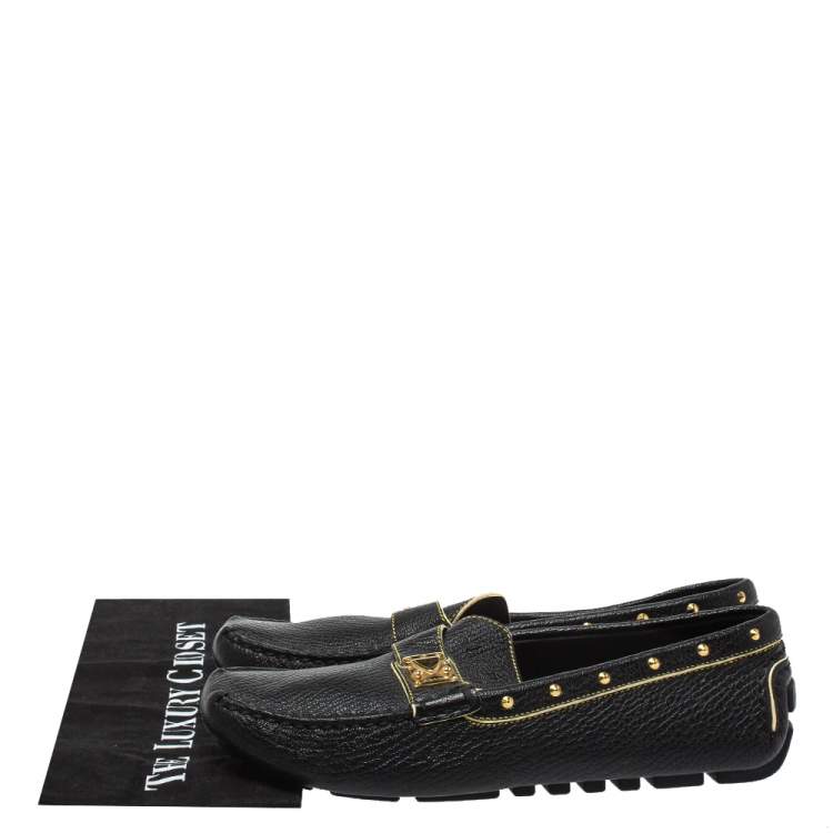 مملوكة مسبقًا Louis Vuitton Black Leather Lombok Slip On Loafers Size 40.5