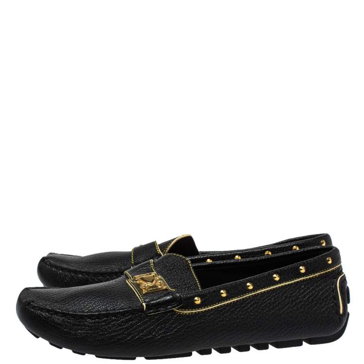 مملوكة مسبقًا Louis Vuitton Black Leather Lombok Slip On Loafers Size 40.5