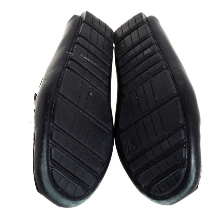 مملوكة مسبقًا Louis Vuitton Black Leather Lombok Slip On Loafers Size 40.5