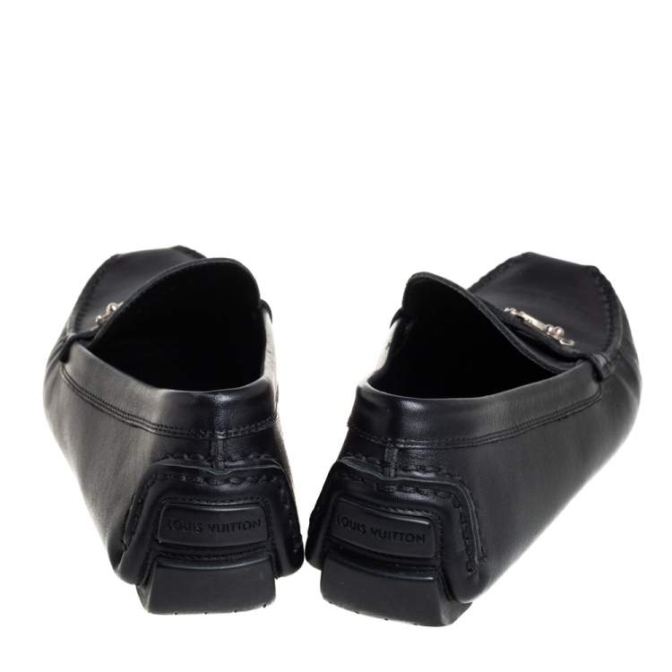 مملوكة مسبقًا Louis Vuitton Black Leather Lombok Slip On Loafers Size 40.5