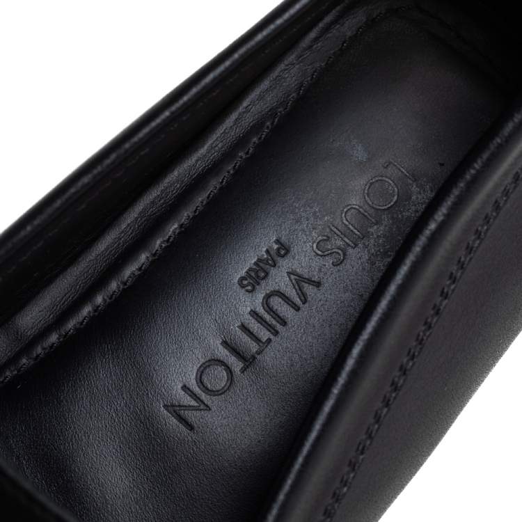 مملوكة مسبقًا Louis Vuitton Black Leather Lombok Slip On Loafers Size 40.5