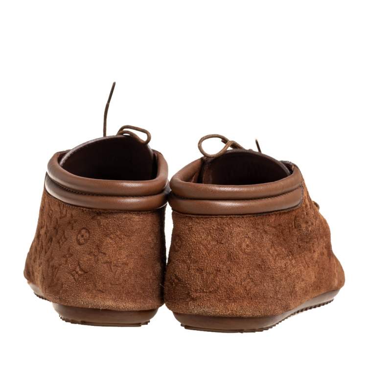 Pre Owned Louis Vuitton Brown Suede Empriente Sneakers Size 36
