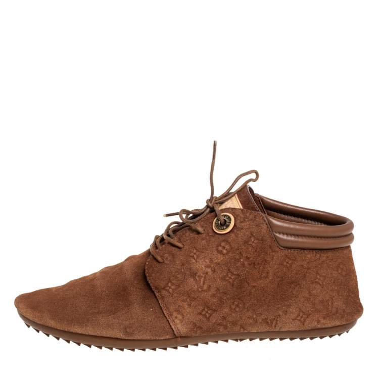 Pre Owned Louis Vuitton Brown Suede Empriente Sneakers Size 36