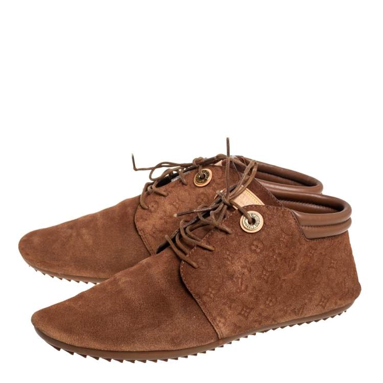 Pre Owned Louis Vuitton Brown Suede Empriente Sneakers Size 36