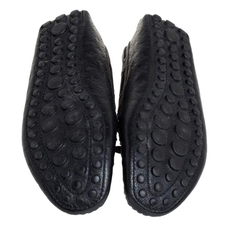 Pre Owned Louis Vuitton Black Monogram Empreinte Leather Gloria Slip On Loafers Size 40