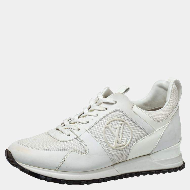 Louis Vuitton White Mesh And Leather Run Away Low Top Sneakers Size 38.5 Louis  Vuitton