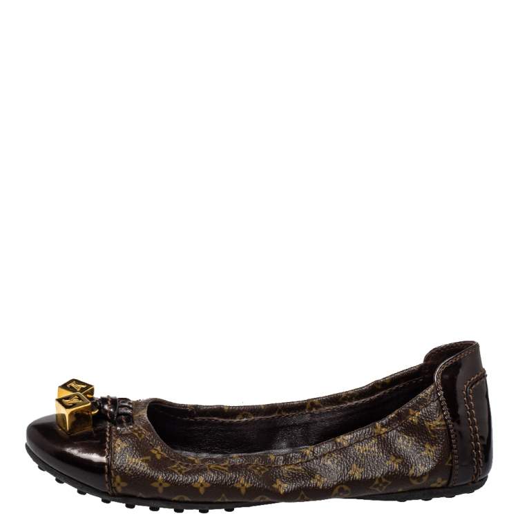 Louis Vuitton Brown Monogram Canvas Lovely Ballet Flats Size 35.5 Louis ...