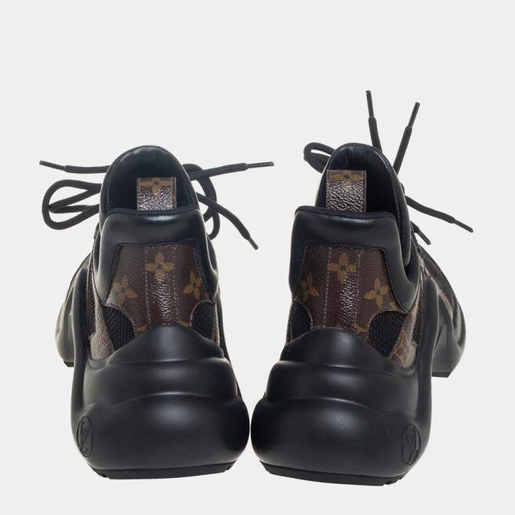 Pre Owned Louis Vuitton Black Neoprene and Monogram Canvas Archlight Sneakers Size 39