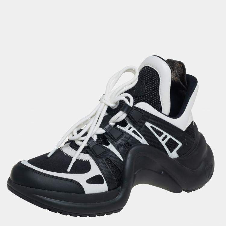 Louis Vuitton White/Black Leather/Fabric Archlight Sneaker Size