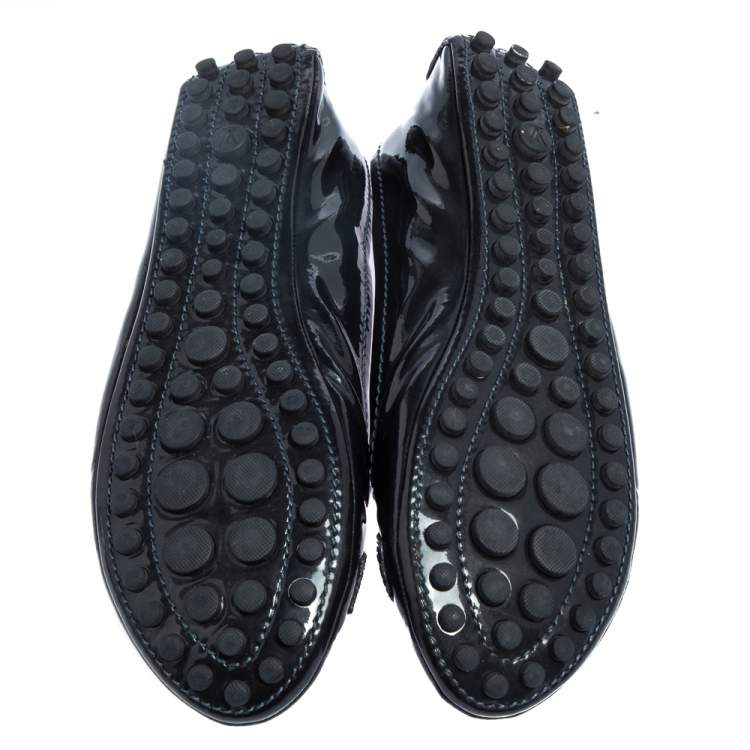 Pre Owned Louis Vuitton Black Patent Leather Oxford Slip On Loafers Size 40