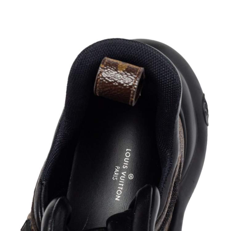 Pre Owned Louis Vuitton Black/Brown Monogram Canvas And Nylon Archlight Sneakers Size 40