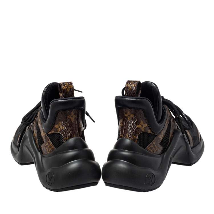 Pre Owned Louis Vuitton Black/Brown Monogram Canvas And Nylon Archlight Sneakers Size 40