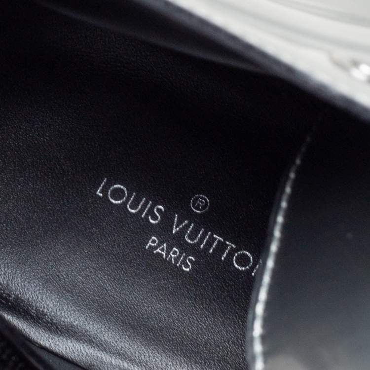 Pre Owned Louis Vuitton Silver Leather Spaceship Ankle Boots Size 40