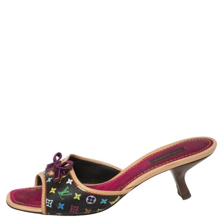 Louis Vuitton Multicolor Monogram Slide Sandals - Purple Sandals