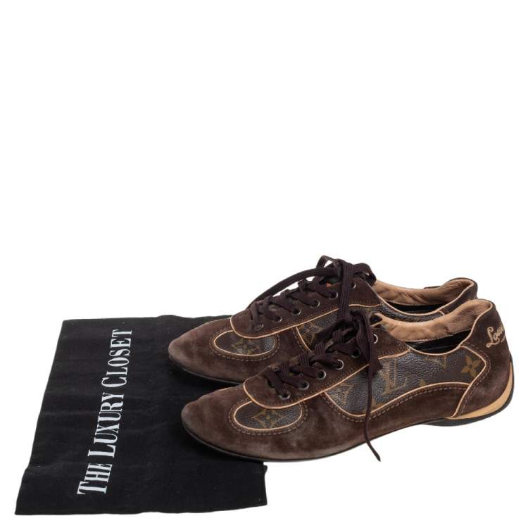 Pre Owned Louis Vuitton Monogram Canvas and Suede Energie Sneakers Size 35.5