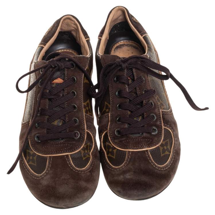 Pre Owned Louis Vuitton Monogram Canvas and Suede Energie Sneakers Size 35.5