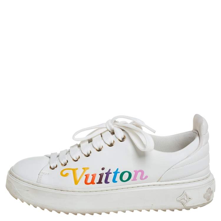 Louis Vuitton White Leather Time Out Sneakers Size 36 Louis Vuitton