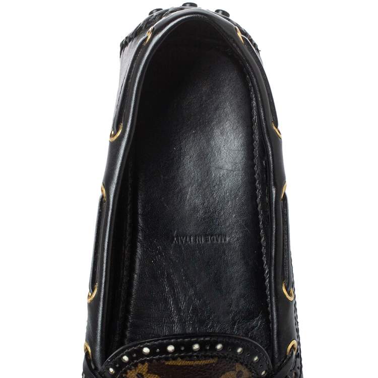 Pre Owned Louis Vuitton Brown Monogram Coated Canvas And Leather Gloria Loafers Size 37.5