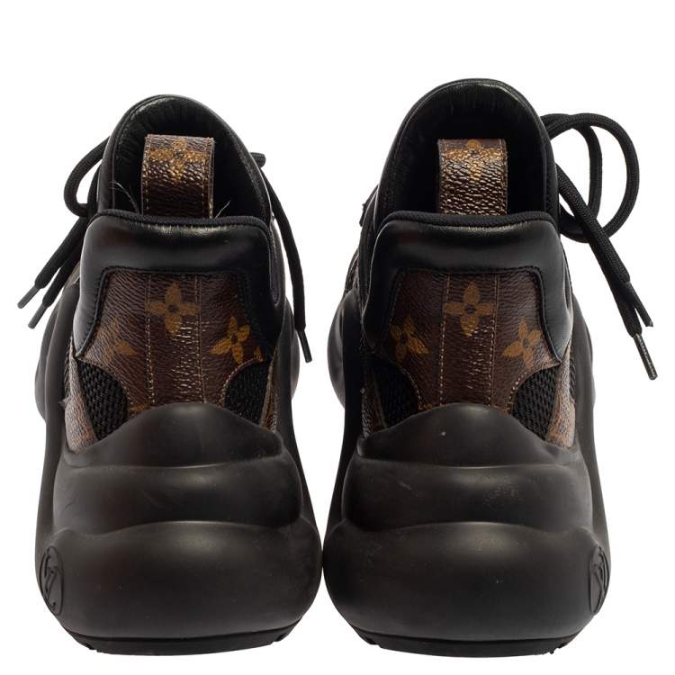 Pre Owned Louis Vuitton Black Monogram Canvas And Mesh LV Archlight Sneakers Size 35.5
