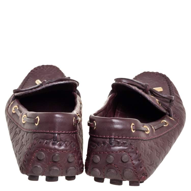 مملوكة مسبقًا Louis Vuitton Burgundy Leather Gloria  Loafers Size 36.5